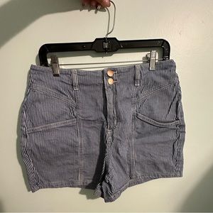 Striped High-Waisted Shorts